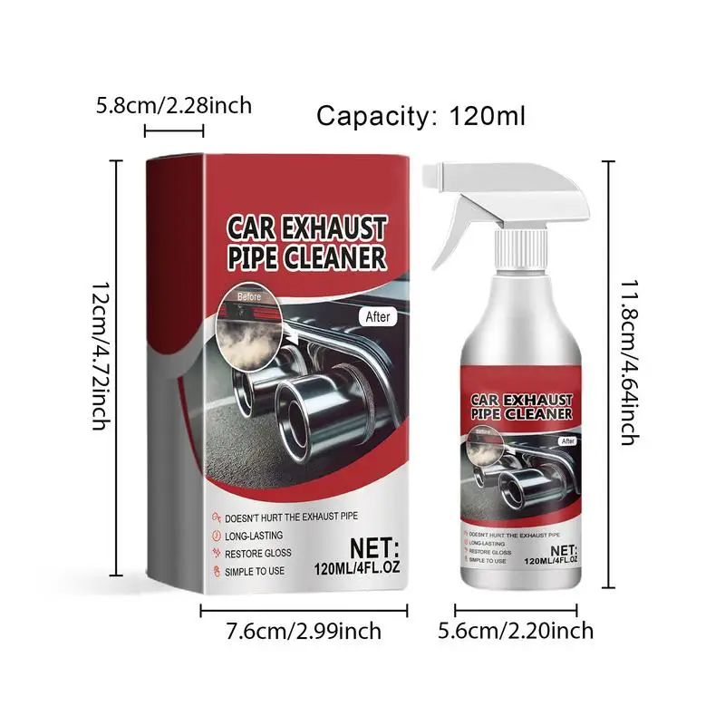 Vehicle Cleaning Car Exhaust Pipe Cleaner Set Multi-Function Metal Pipe Rust Removal Spray Rust Remover Cleaning Accessories