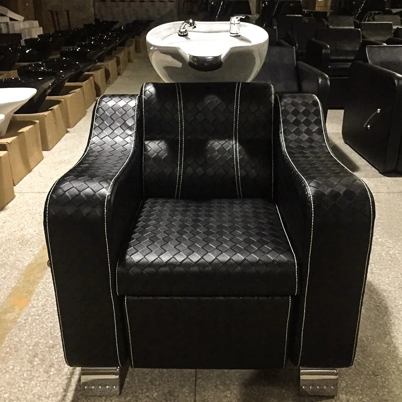 Seated hair wash , semi-reclining hai wash bed, ceramic basin,  salon, high-end  washing flush