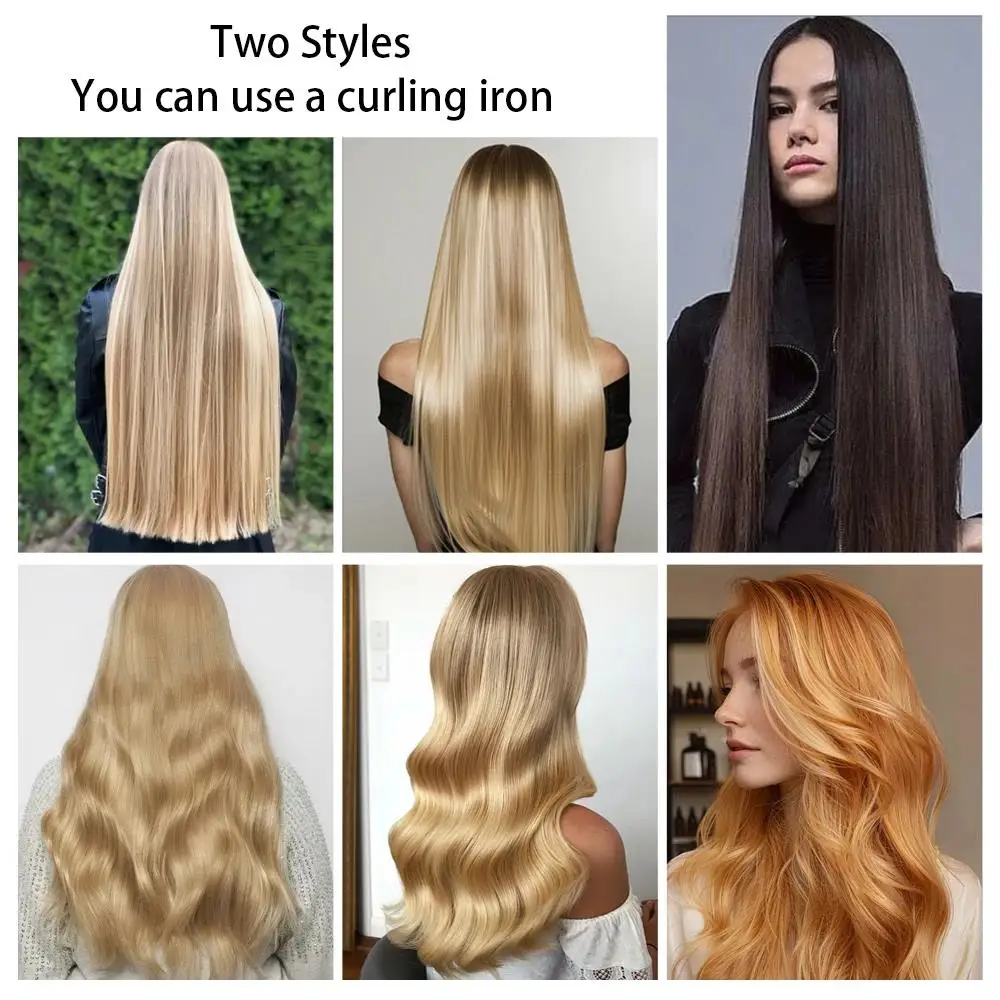 24 بوصة الاصطناعية طويلة مستقيم تصفيفة الشعر 16 مقاطع 6 قطعة/المجموعة وصلات شعر شقراء سوداء قطع الشعر مقاومة للحرارة ل 2027