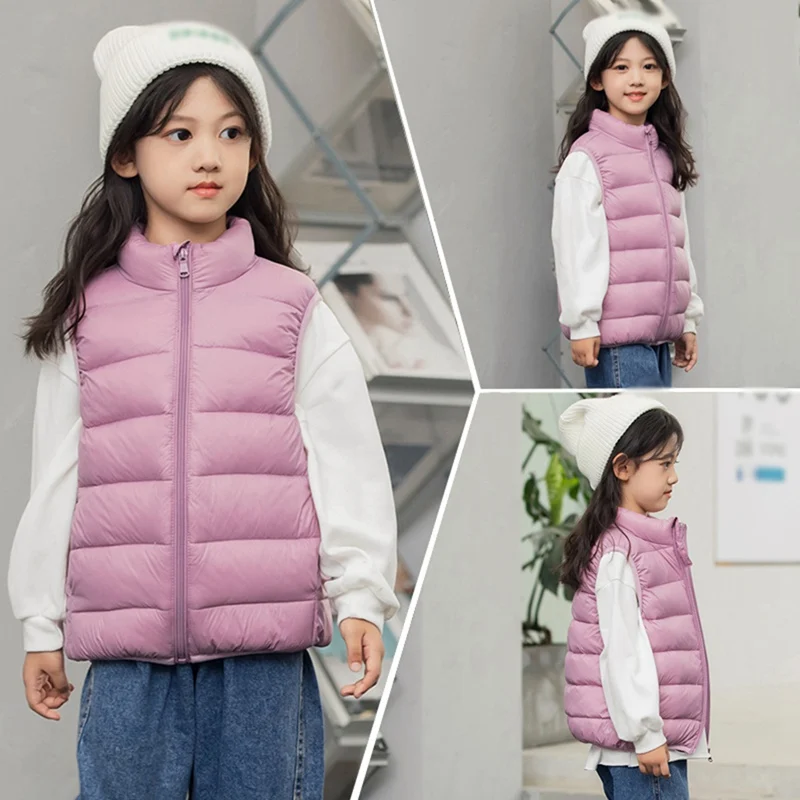 Children Baby Boys Girls Warm Down Vest Autumn Winter Padded Solid Waistcoat Kids Outerwear Children Clothing Jacket Vests