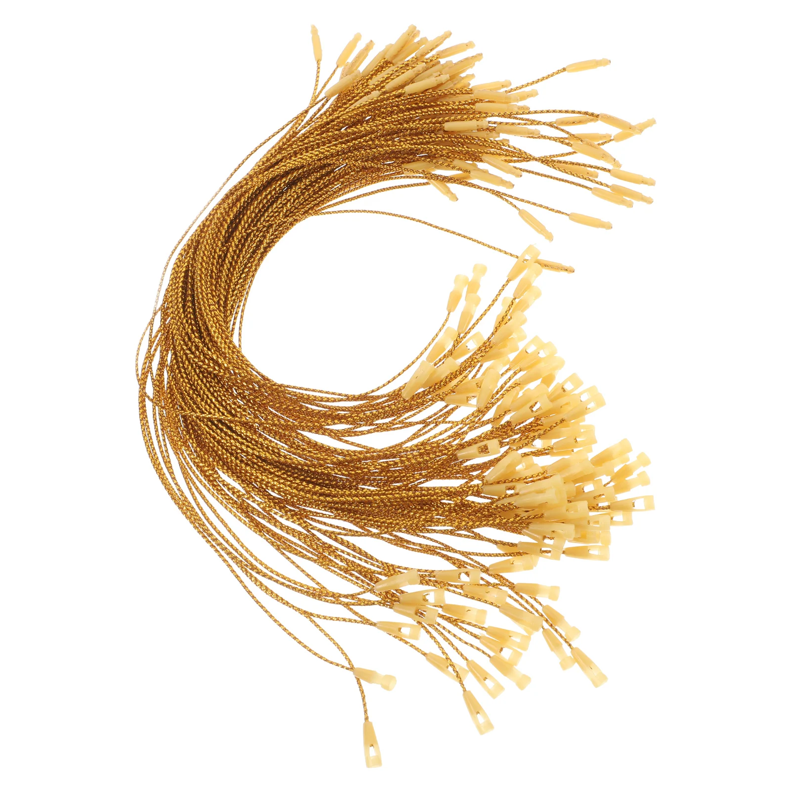 

100pcs Christmas Ball Hanging Ropes 20cm Golden Precut Cords Snap Fastener nament Hangers Tree Lanyard Strings Gift Tags Craft
