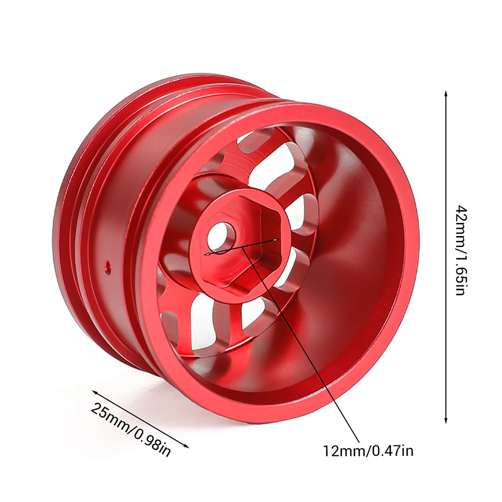 Bujes de rueda de Metal para coche de carreras a control remoto, 4 piezas, 42mm, 1/10, Tamiya M03, M04, M05, M06, M07, MB-01, pieza de actualización de XM-01