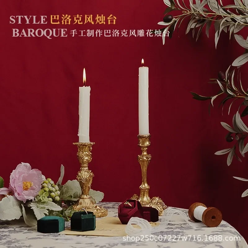 Cross-border European retro candlestick Baroque aromatherapy ornament candlelight dinner ornament photo prop photography backgro
