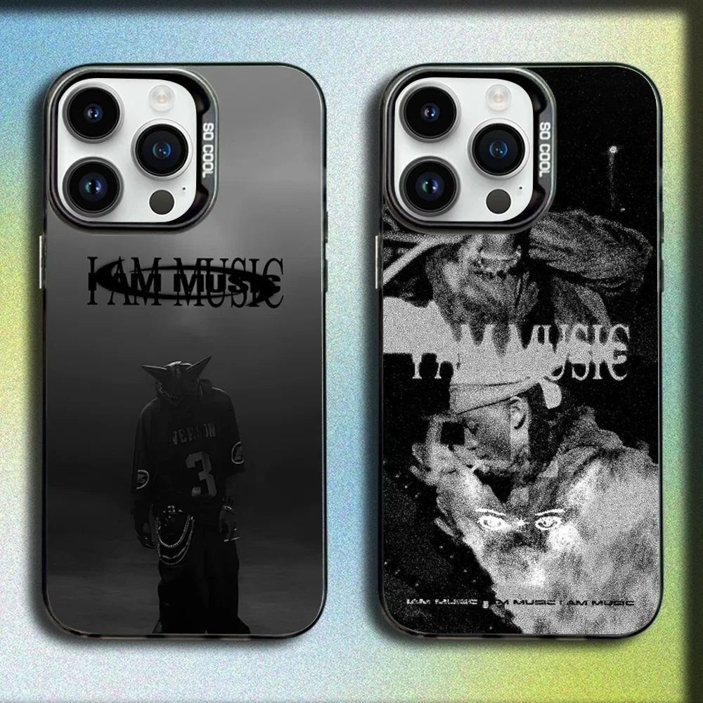 

MUSIC Playboi C-Carti Phone Case For iPhone 16,15,14,13,12,11,Mini,Pro,SE,MAX Gray Matte Silicone Black Cover