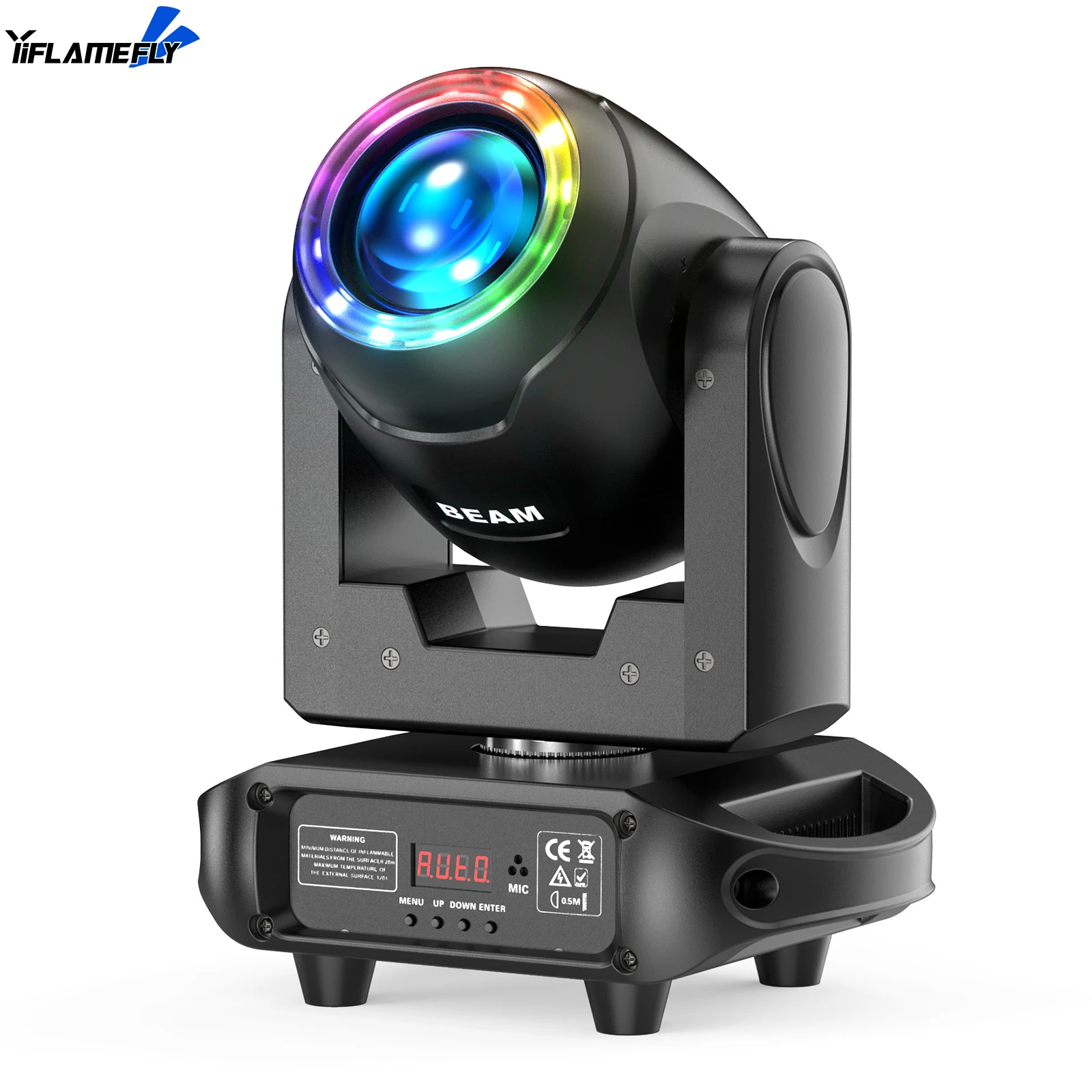 

Yiflamefly 100 Вт с подвижной головкой DJ Light Вращающийся 16-гранный призменный сценический светильник с 8 GOBO и 8 цветами DMX512 для свадебного бара-клуба