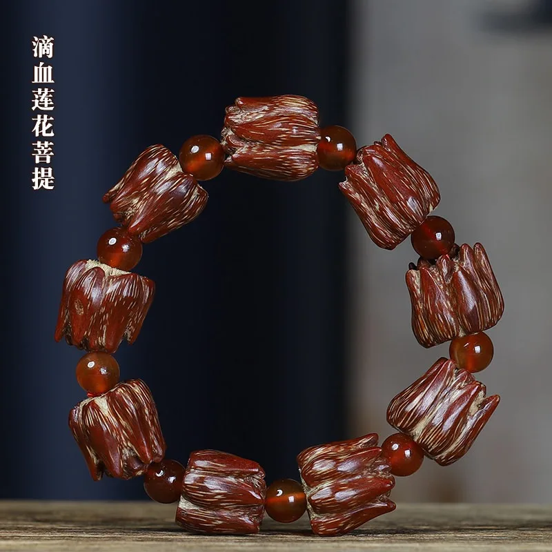 Bloody Lotus Bodhi Bracelet Wild Pineapple Original Seed Prayer Beads for Men and Women Handheld Jewelry Gifts