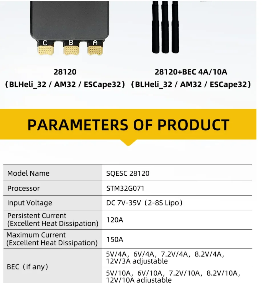 

Controller Support 128KHz PWM Frequency for FPV Racing Drone Climbing Vehicles RC Car