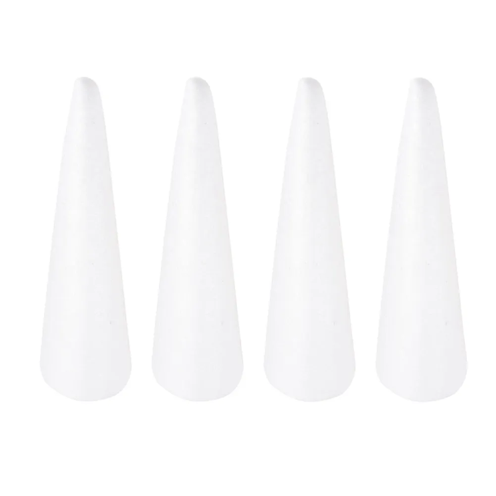 

4Pcs White Foam Cones for Crafts DIY Art Projects Children's Creative Activities Party Decoration Home Wedding Decor Table
