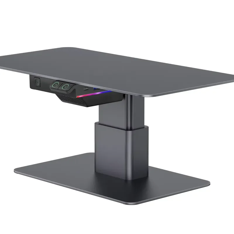 Home Office Desktop Adjustable Gaming Lights Computer LED Riser Stand with USB HUB