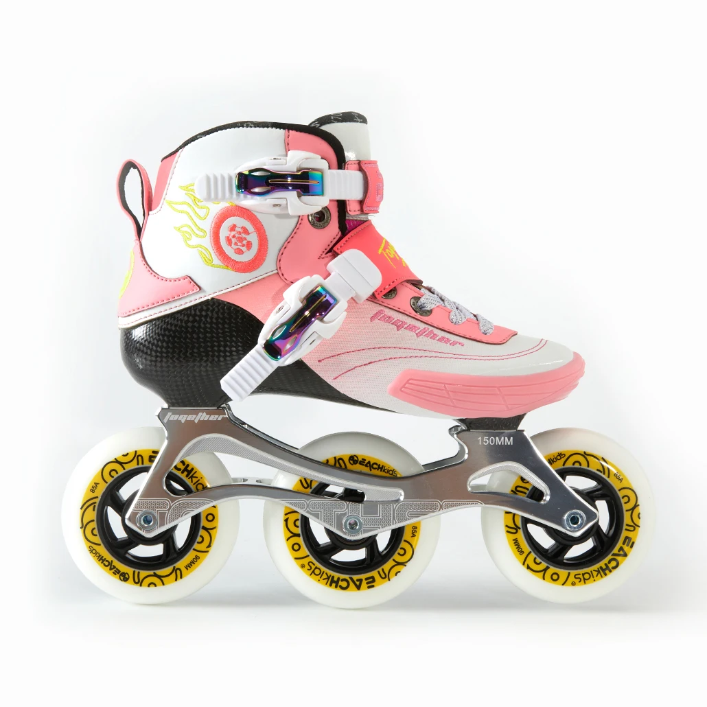 

EACHkids Professional High-End Carbon Fiber Speed Slalom Roller Skates with CNC Aluminum Alloy Frame for Kids and Teenagers