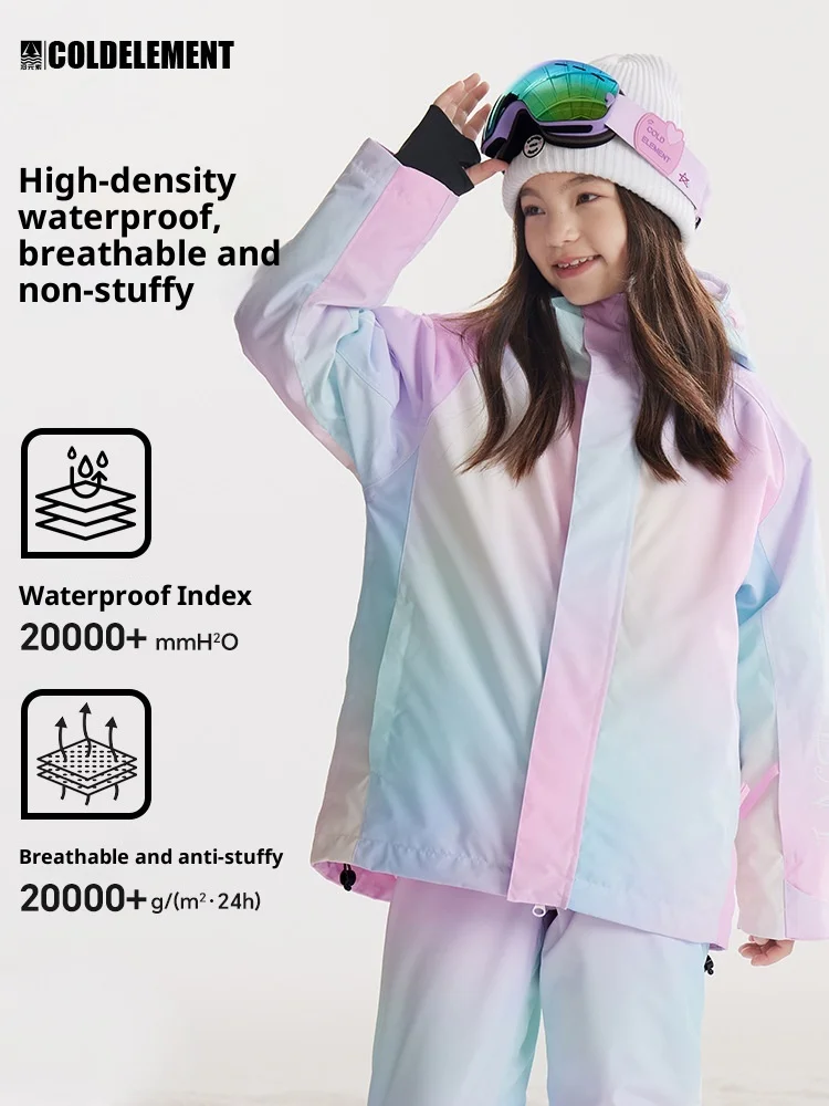 

New Children'S Warm Ski Suit, Top, Embossed Ski Jacket, Windproof Outdoor Winter Children'S Snow Coat