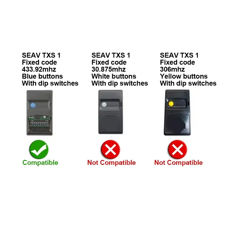 For SEAV TXS 1/2/3/4/6 Remote Control Duplicator Compatible With SEAV TXS1 TXS2 TXS3 TXS4 TXS6 433.92MHz Fixed Code Gate Opener