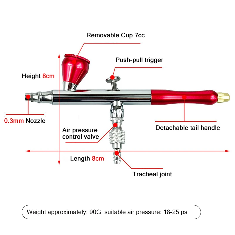 25PSI 多機能エアブラシコンプレッサーデスクトップエアブラシネイルセットプロフェッショナルサロンネイルペイントシステム