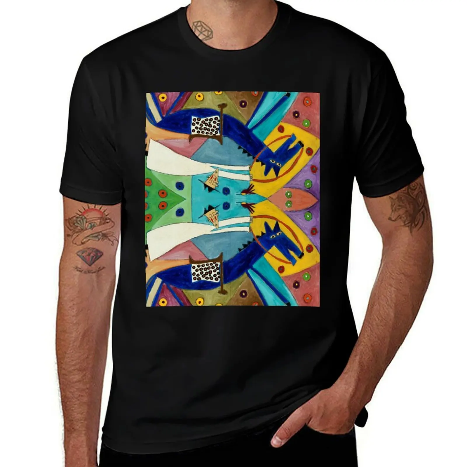 Catching the Wild Spirit - Prismatic Blue T-Shirt summer clothes oversized graphic tee t shirt men 100℅ cotton