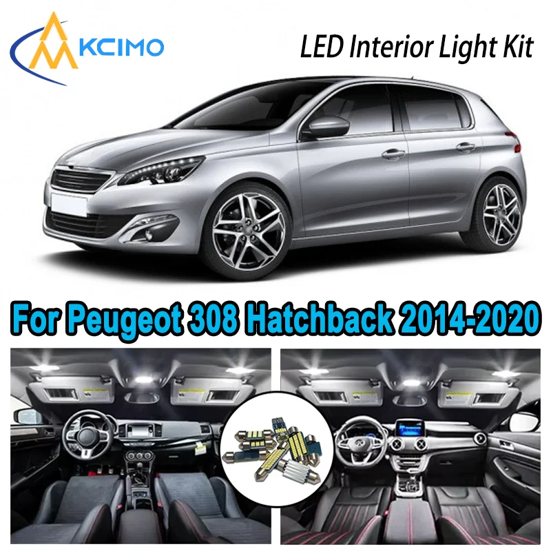 

High-Quality LED Interior Kit for Peugeot 308 Hatchback SW MK2 2014-2020 2016 Premium Error-Free Dome Map Trunk Automotive Lamps