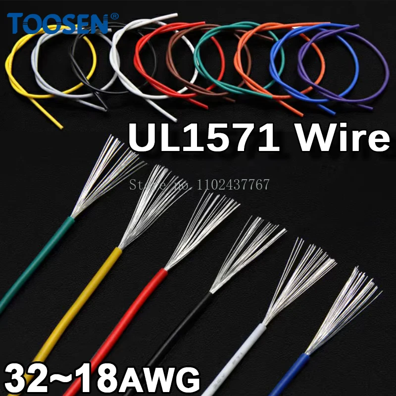 UL1571 Electronic Wire Tin-plated Copper Cable PVC Insulated Connecting Wires LED Light Line 32/30/28/26/24/22/20/18 AWG