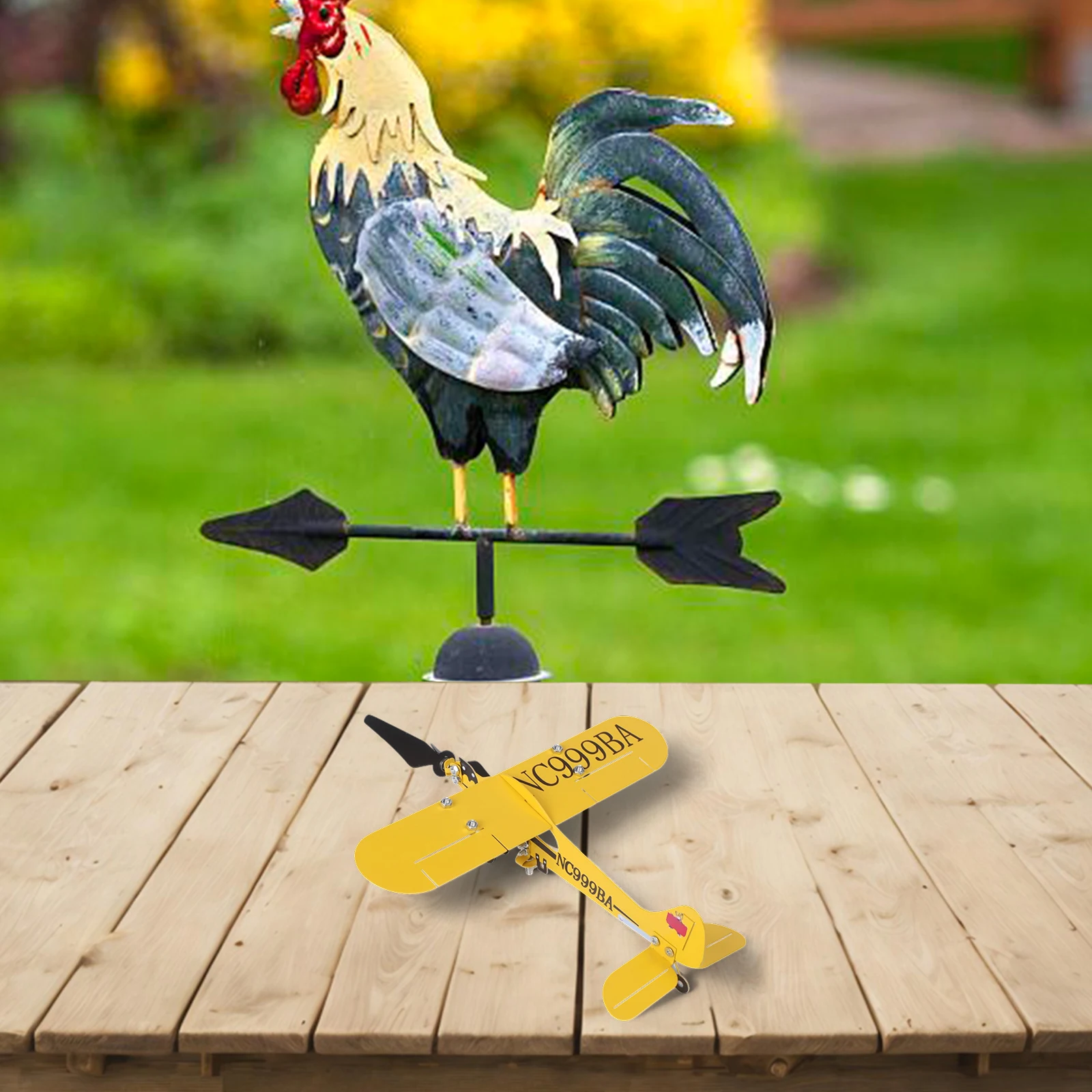

Airplane Souvenir Garden Decor Windy Days Outdoor Decorating Anti-rust Coating Lightweight Design Strong Metal Construction