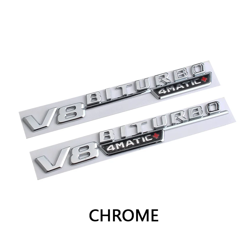 Auto Kotflügel Emblem Abzeichen V8 BITURBO 4MATIC + Für Mercedes Benz AMG W117 W212 W213 W202 W211 W176 W210 W204 W205 GLA GLC CLS Zugang