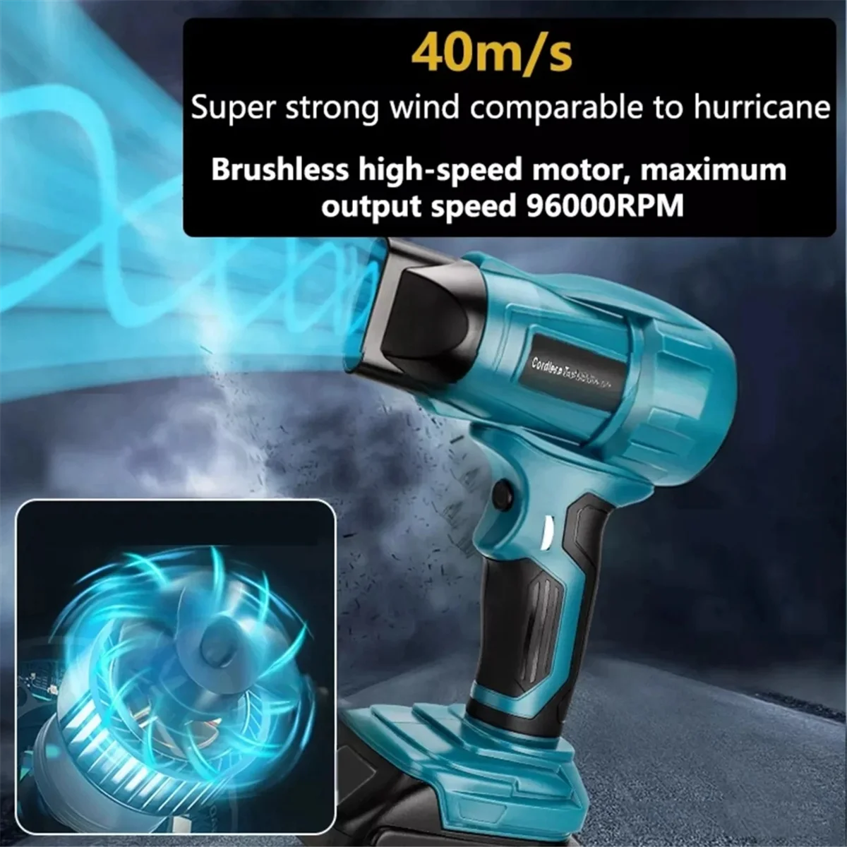 ABNJ 210W Jet Blower 18V Battery Brushless Violent Turbo Fan for Lithium Battery Air Blower Turbo Dust Blowing