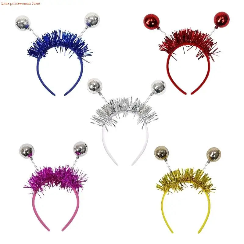

F92D Fashion Holiday Hair Accessory Disco Ball Head Decoration Hair Band Stylish Headdress For Comfortable Daily Use