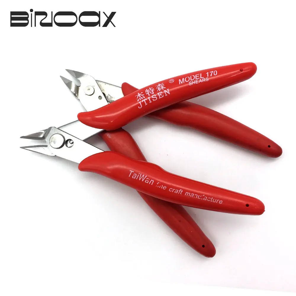 Red 170 Wire Cutter DIY Trimmer Diagonal Side Cutting Cable Nippers Red Blue Pliers Mini Snips Flush Nipper Trimmer Hand Tools