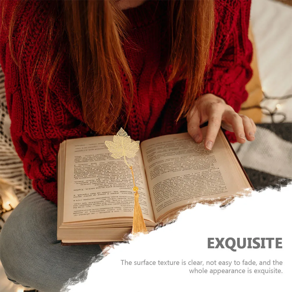 

4Pcs Metal Leaf Bookmarks Decorative Lightweight Reading Ornaments Leaf Shaped Bookmarks