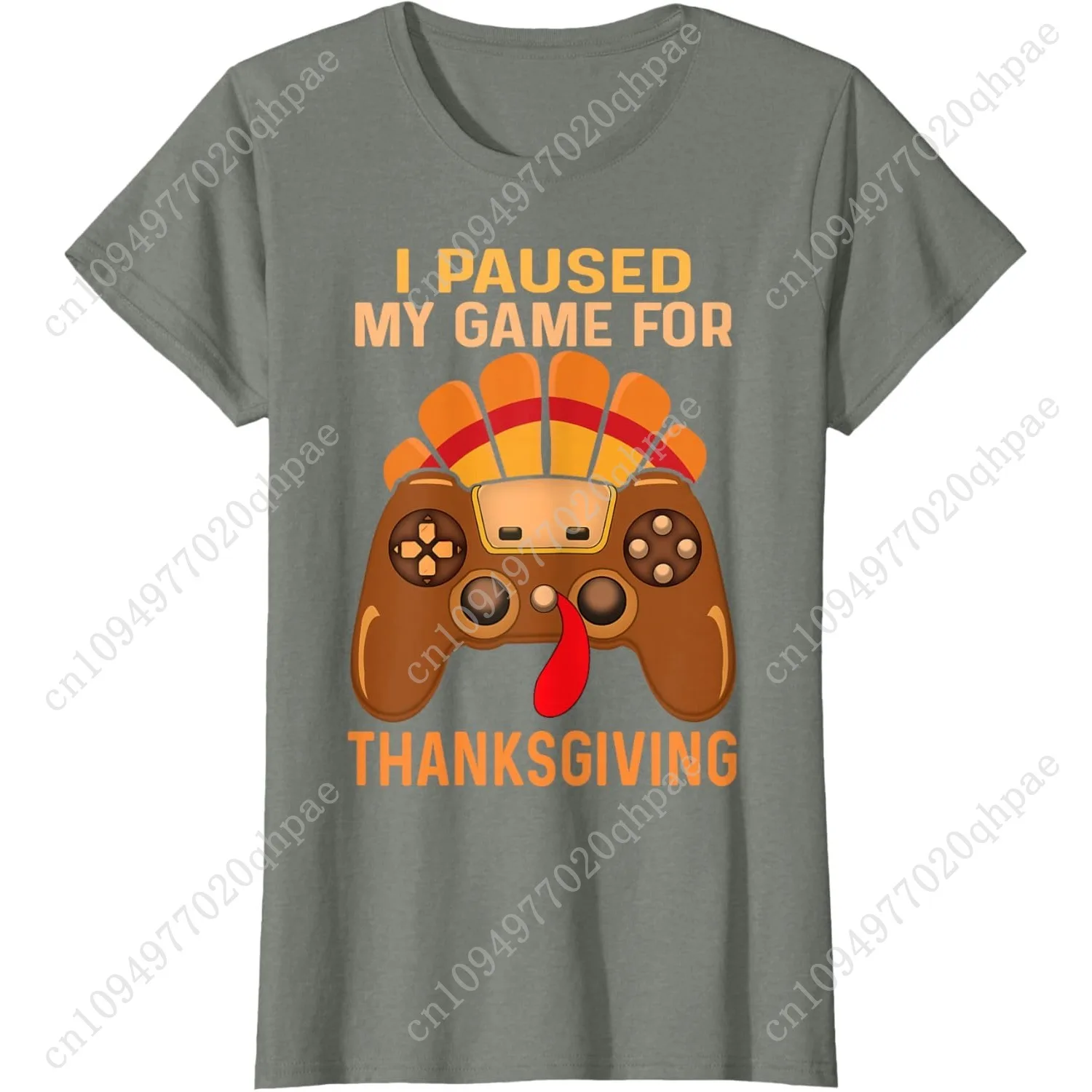 Happy Thanksgiving gaming fall Turkey gamer boys kids men T-Shirt