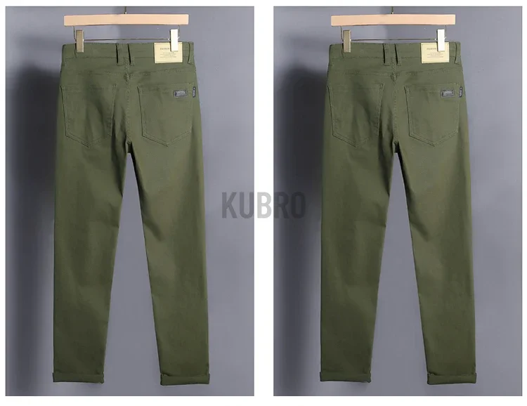 Markenmode, lockere, gerade geschnittene Business-Casual-Stretch-Jeanshose für Herren, Markenhose in 3 Farben, Übergröße, Herrenbekleidung, schmale Jeans – Detail 20