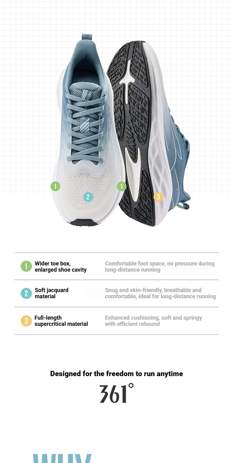 361 Degrees Refresh Men's Casual Running Shoes Mesh Breathable Comfortable Broadened Vamp Male Walking Sneakers 672622225