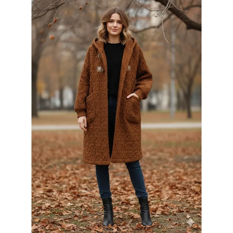 

Плиссированная куртка Miyake, коллекция 2025, зимняя утепленная хлопковая одежда, женская теплая свободная хлопковая куртка с плиссировкой, средней длины, тонкая