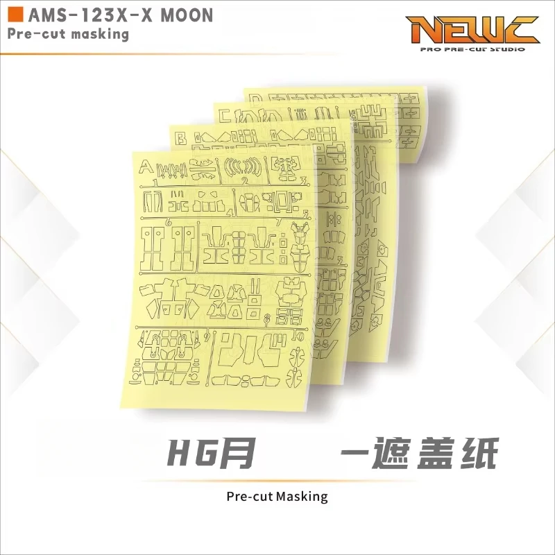 NewC Pre‑cut Masking Tape for HG 1/144 AMS‑123X‑X Moon Model Spray Covering Hobby DIY Building Accessories