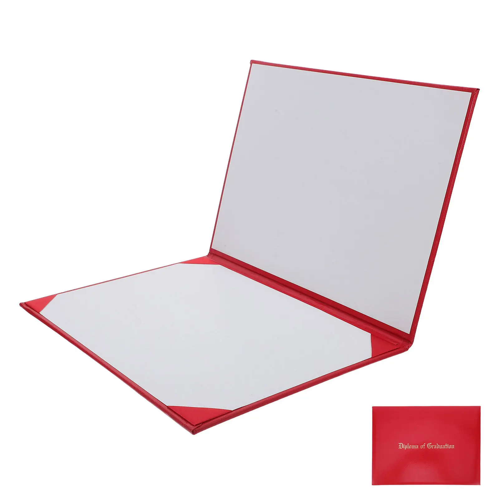 Graduation Diploma Cover Leatherette Certificate Folder Padded A4 Size College Degree Award Recognition Red Diploma Case