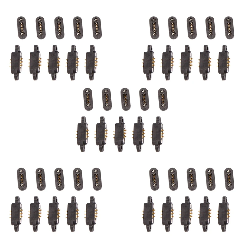

25 Pairs Spring Loaded Magnetic Pogo Pin Connector 3 Positions Magnets Pitch 2.3MM Through Holes Male Female Probe
