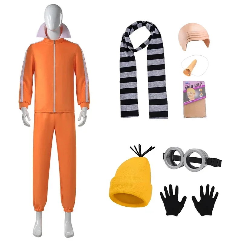 أزياء كرتونية لفيلم اللص ناقلات التأثيرية للرجال الأصفر الصغير مجموعة كاملة من ملابس الرجال ملابس كرنفال الهالوين لعب الأدوار