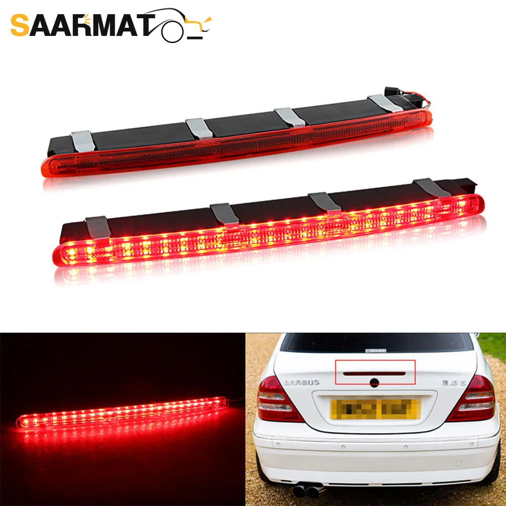 1Pcs Car Rear Stop Tail Lamp Third Brake Light 2038201456 for Mercedes Benz W203 2000-2007 Rear Trunk Replacement Red LED Light