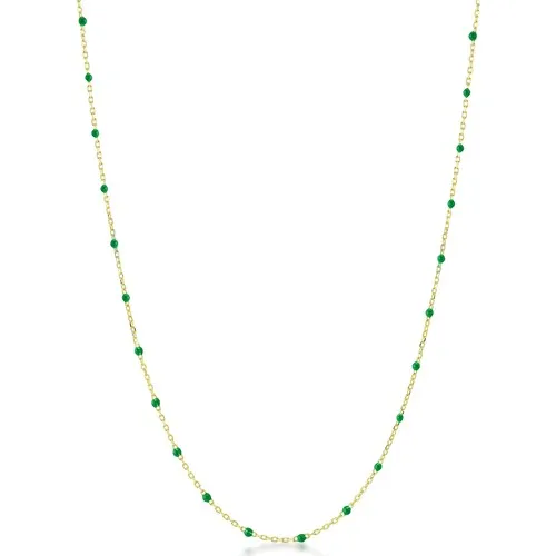 Foreva Jewels Green Enamel Gold Plated Necklace