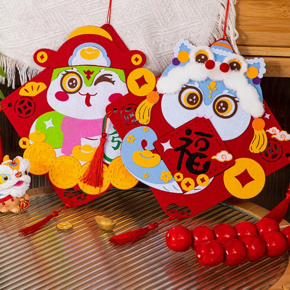 Non-woven Fabric DIY Fu Character Wall Pendant House Decoracion Chinese Style DIY Snake Guideboard Good Fortune Lucky