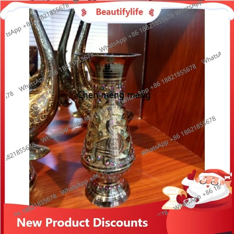 

D178 d06 Handicrafts Copperware Copper Sculpture 8inch Vase Desk Ornament Gift