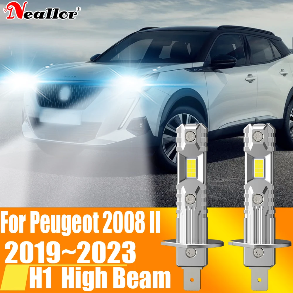 2x H1 Led Light Canbus Bulb Car Headlight High Power Auto Fog Diode Moto Driving Running Lamp 12V 55W For Peugeot 2008 2019~2023