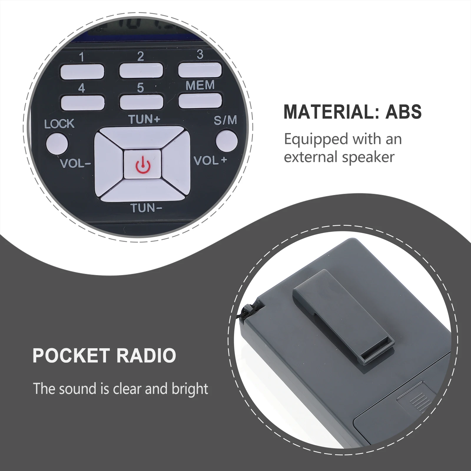 

Mini Lcd Portable Radio 31 Levels Volume Fm Dual Channel Display Abs Pocket Radio For Elderly Kids Easy Operation Memory