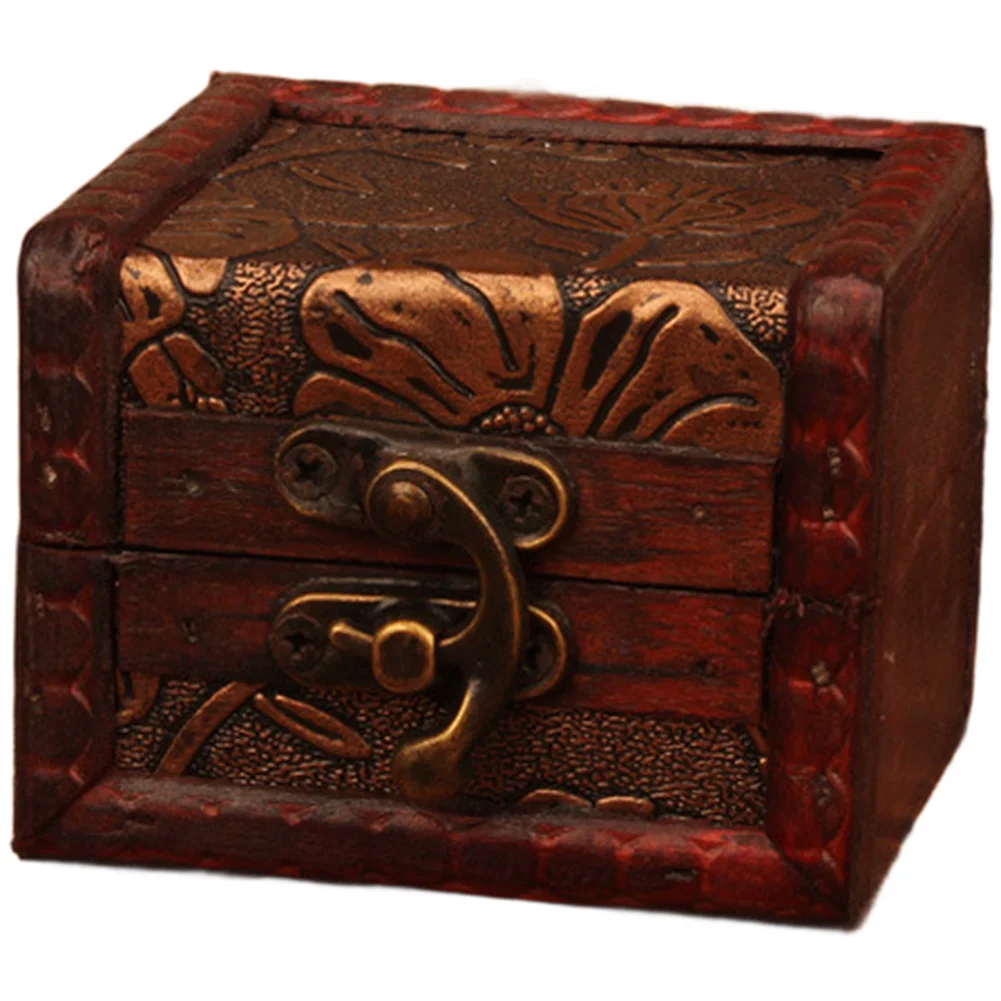 New Antique Small Square Box European Wooden Jewelry Versatile Storage Box With Alloy Hinges And Clasps Trinket Box