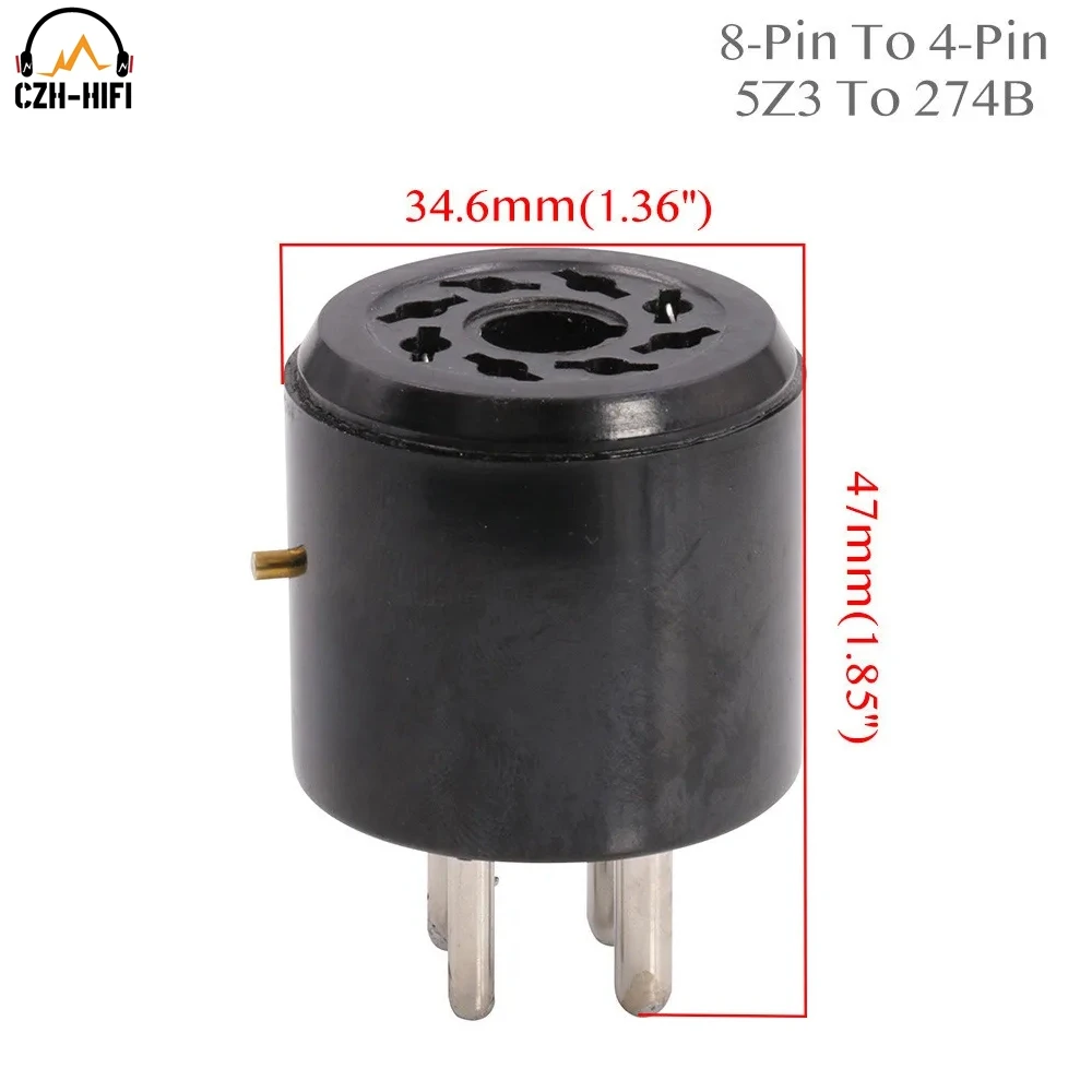1pc konwerter rura próżniowa adapter 8pin do 4pin 4pin do 8pin blaszany do 5 z3 do 274B rura próżniowa wzmacniacz audio gitary HiFi