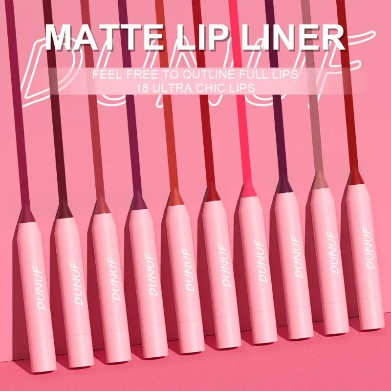 Lápiz labial mate de 18 colores, delineador de labios de terciopelo suave y sedoso, Sexy, a todo Color, resistente al agua, Maquillaje de belleza duradero