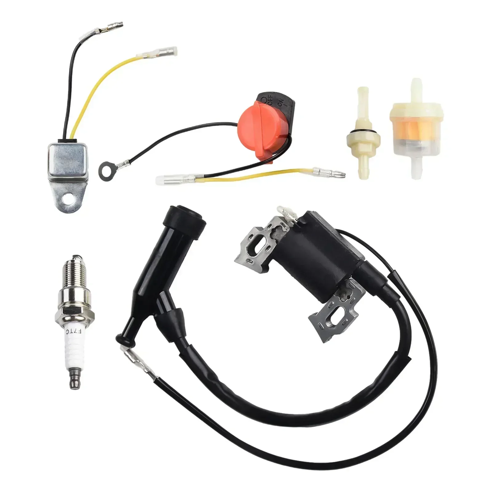 

Ignition Coil Magneto Fuel Filter Kit For GX200 GX110 GX140 5.5HP 6.5HP Engine Lawn Mower Replacement Parts
