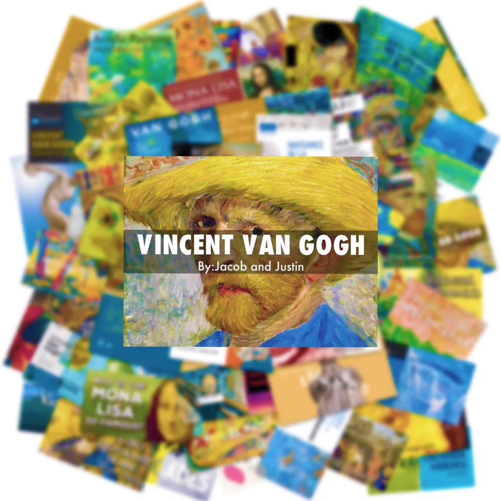 10/30/50PCS Artist Van Gogh Art World Famous Painting Stickers Aesthetic Graffiti Motorcycle Notebook Laptop Phone Wall Decals
