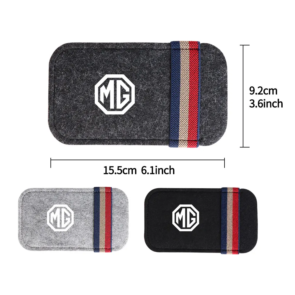 1 pz Auto Pelle Scamosciata Occhiali Borsa di Immagazzinaggio Visiera Parasole Organizer Clip Per MG Morris Garages GT MG3 MG6 MG5 MG7 GS Pilot HS ZS ZX