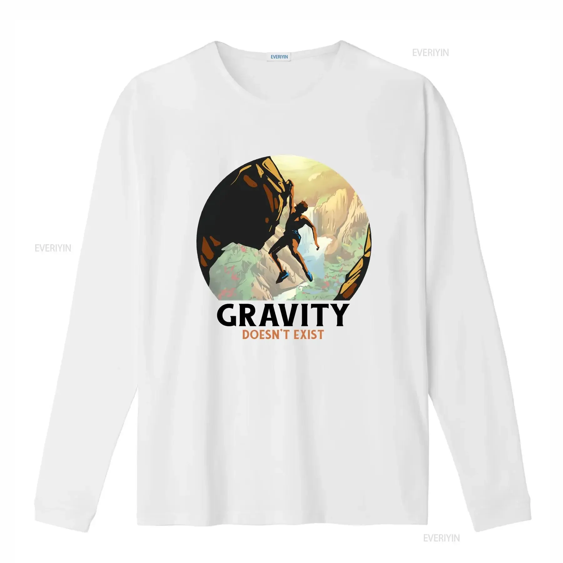 Rock Climbing Gravity Doesnt Exist Climber Mens T Shirt 100 Cotton vintage Washed Stretched Versatile homme Stylish