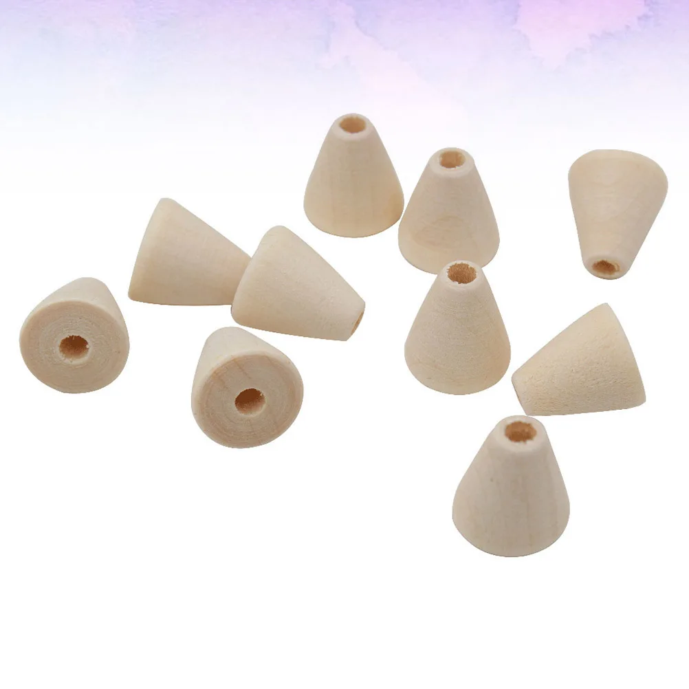 

100 Pcs Beaded Toys DIY Beads Kit Wooden Bracelet for Jewelry Making Cone Shape