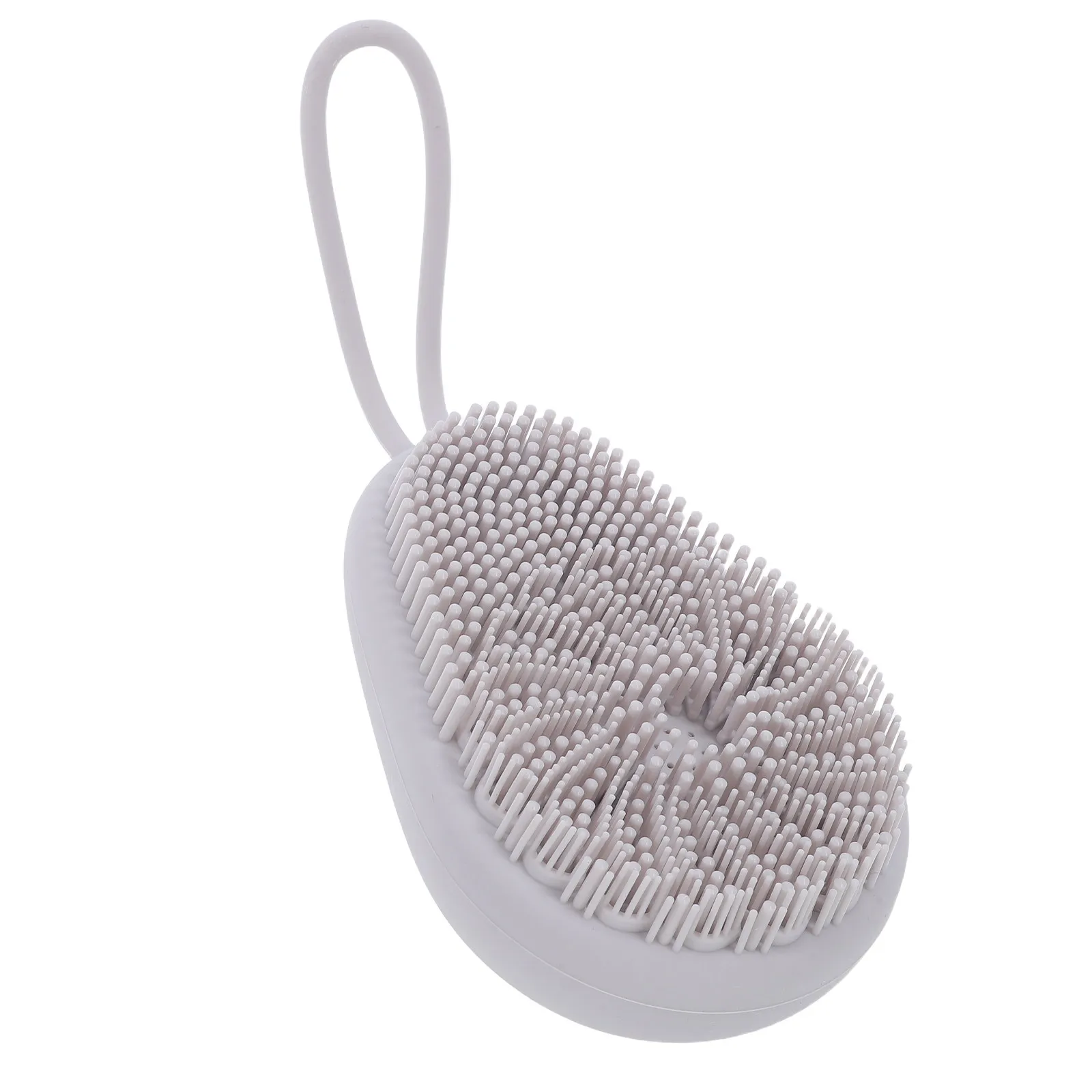 Soft Silicone Body Scrubber Light Grey Gentle Exfoliating Shower Scrubber for Sensitive Skin Deep Pore Cleansing Portable Bath