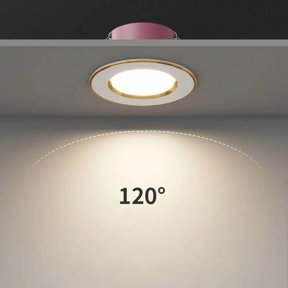 

Durable Recessed LED Downlight Tricolor Dimmable Spot Light Down Lights 5W 3W Anti Glare Ceiling Spot Lights Living room